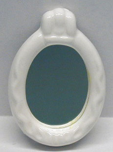 Dollhouse Miniature Oval Bath Mirror - Ceramic Dollhouse Miniature Oval Bath Mirror - Ceramic